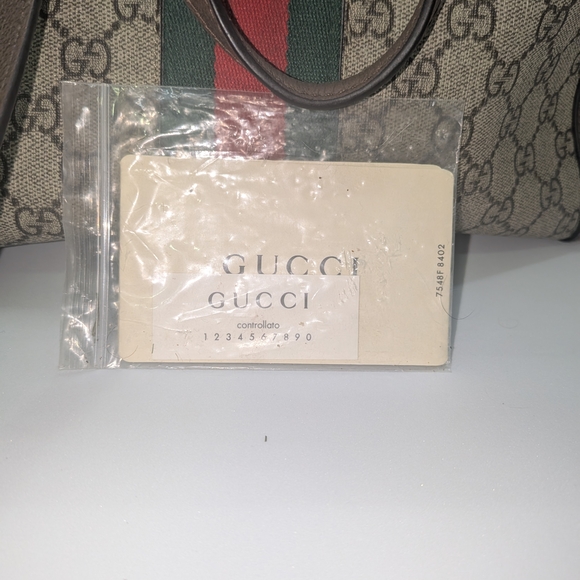 💢 Pristine 💢 Medium Gucci Ophidia Coated Canvas Supreme Stripe w Strap - Picture 7 of 9